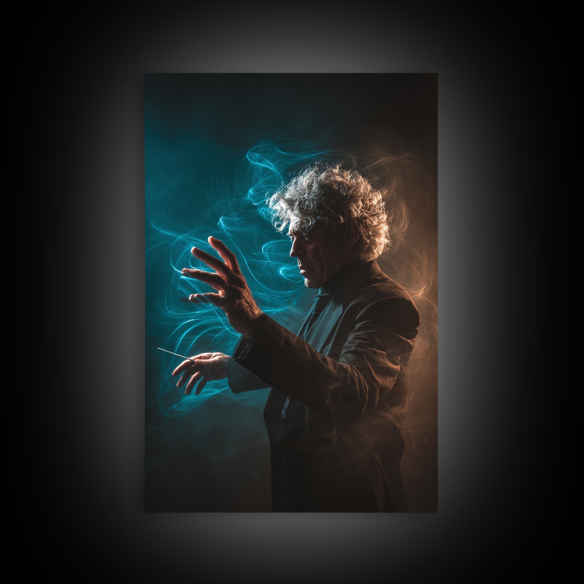 Orchestra Conductor Hands Framed Canvas Print, Music Studio Art, Art Print, Studio Decor, Fine Art, Rhythm, Digital Wall Art, MSA-2x3-100