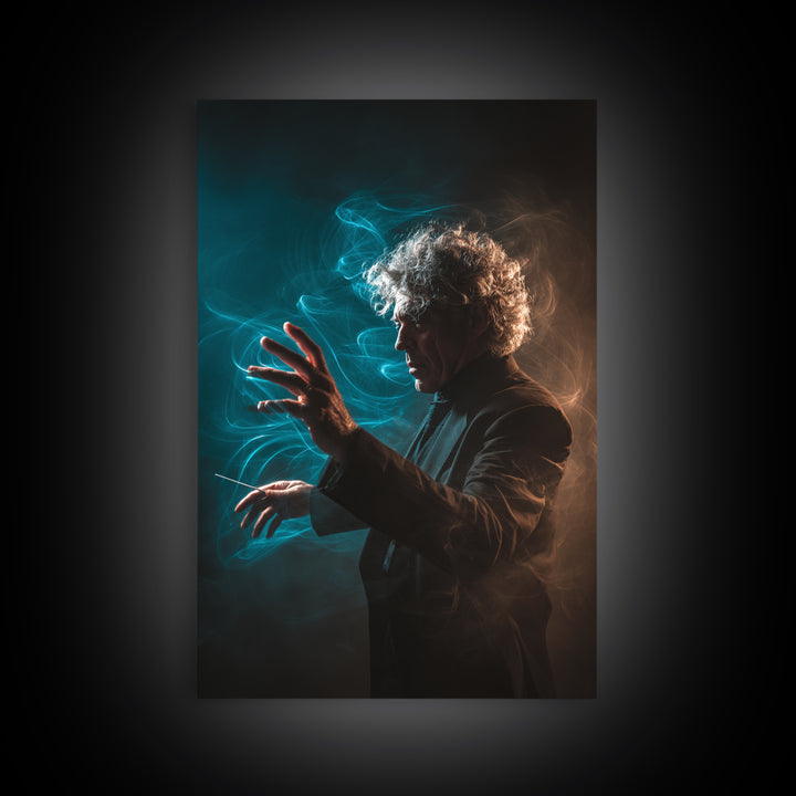 Orchestra Conductor Hands Framed Canvas Print, Music Studio Art, Art Print, Studio Decor, Fine Art, Rhythm, Digital Wall Art, MSA-2x3-100
