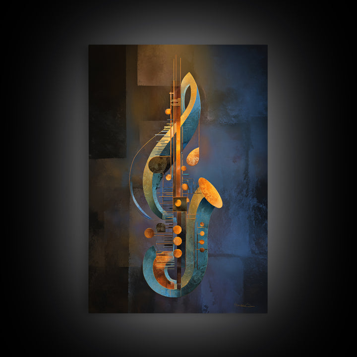 Musical Notes as Abstract Floating Shapes Without Canvas Print, Music Studio Art, Gifts for Musicians, Studio Decor, Rhythm, MSA-2x3-44