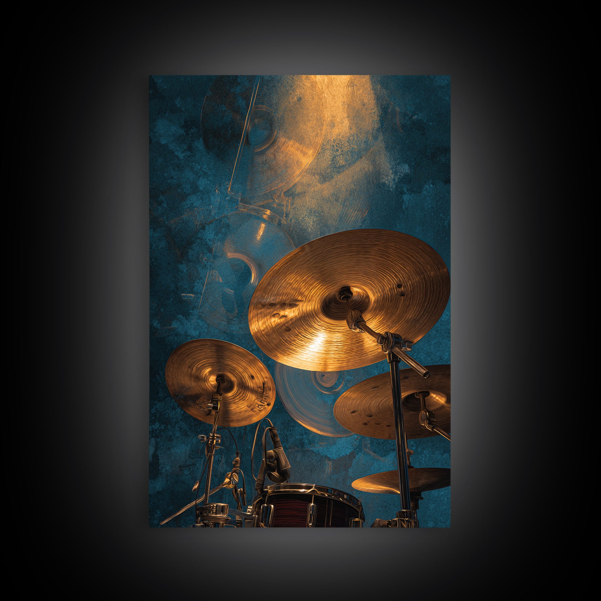 Gold Cymbal Closeup Framed Canvas Print, Music Studio Art, Neutral Decor, Studio Decor, Abstract Art, Rhythm, Wall Art, MSA-2x3-56