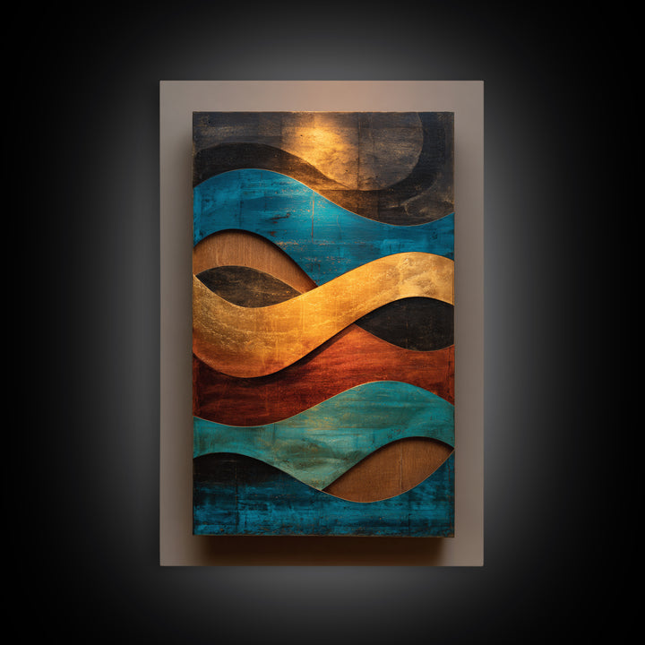 Abstract Sound Wave Framed Canvas Print, Music Studio Art, Wall Art, Studio Decor, Abstract Art, Rhythm, Trendy Wall Art, MSA-2x3-60