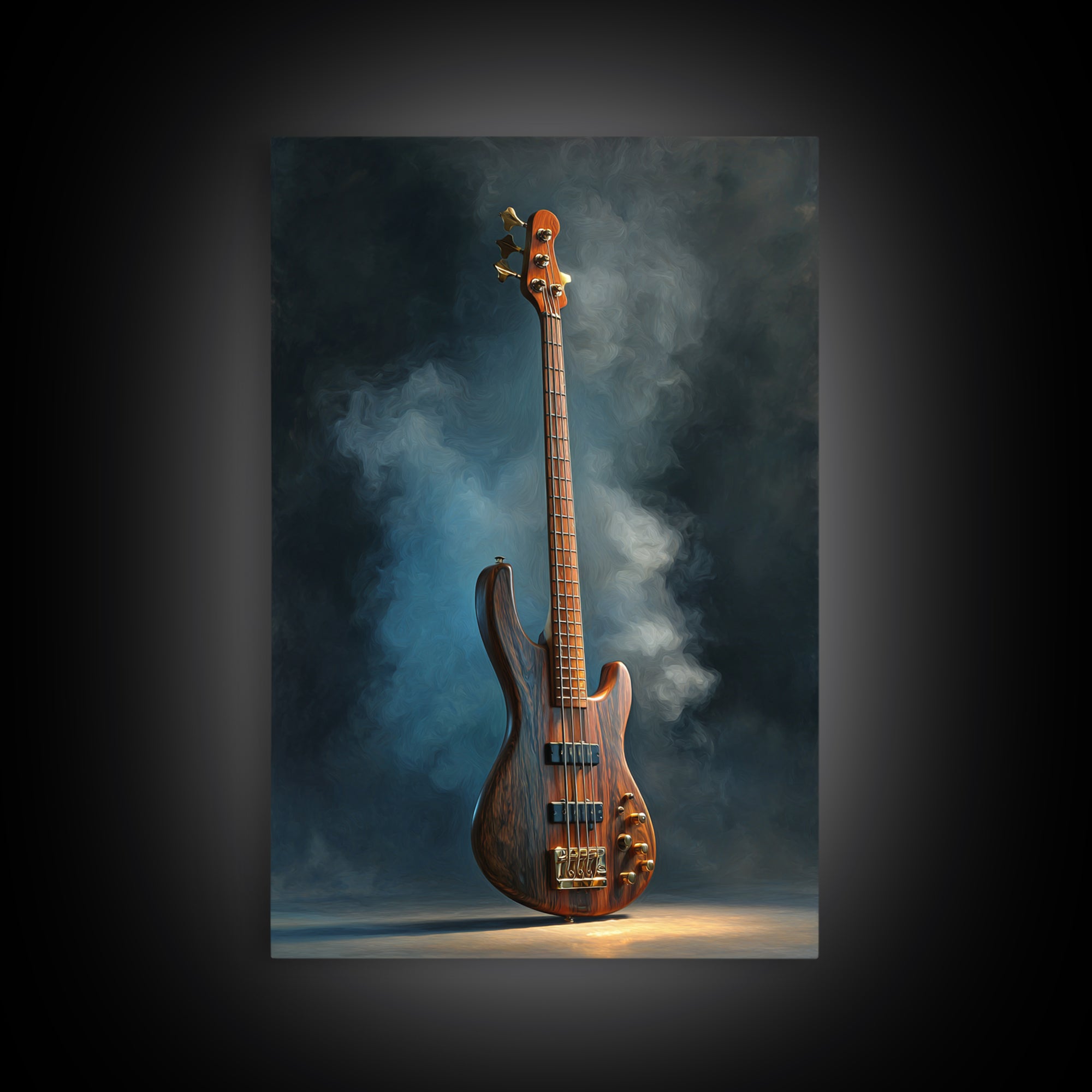 Bass Guitar Closeup Framed Canvas Print, Music Studio Art, Scripture Wall Art, Studio Decor, Fine Art, Rhythm, Travel Wall Art, MSA-2x3-69