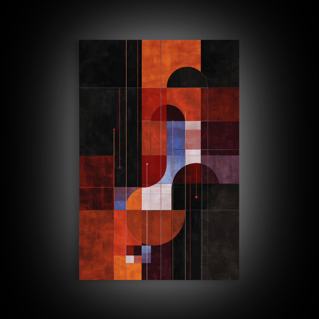 Album Cover Abstract Grid Framed Canvas Print, Music Studio Art, Music, Studio Decor, Abstract Art, Rhythm, Recording Studio, MSA-2x3-74