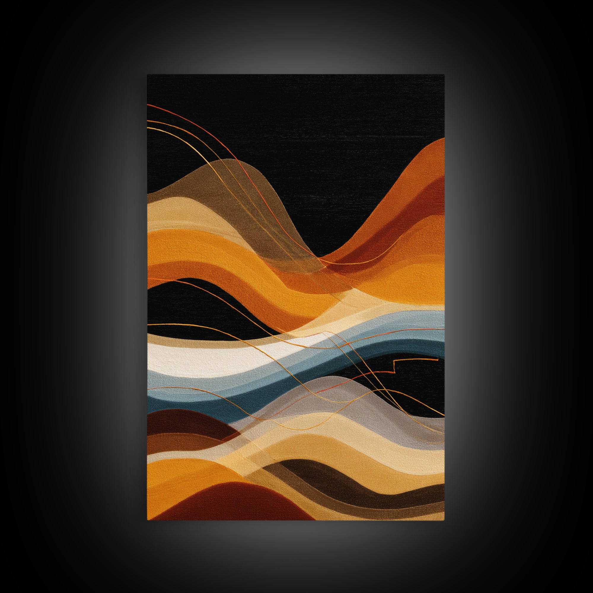 Abstract Sound Wave Framed Canvas Print, Music Studio Art, Travel Wall Art, Studio Decor, Abstract Art, Rhythm, Boho Decor, MSA-2x3-84