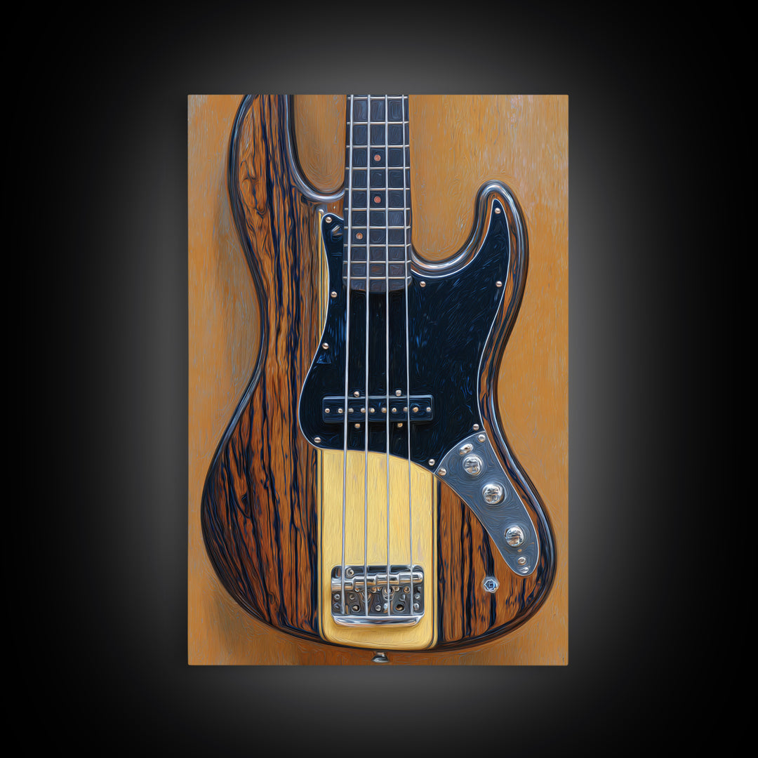 Bass Guitar Closeup Framed Canvas Print, Music Studio Art, Scripture Wall Art, Studio Decor, Fine Art, Rhythm, Travel Wall Art, MSA-2x3-93