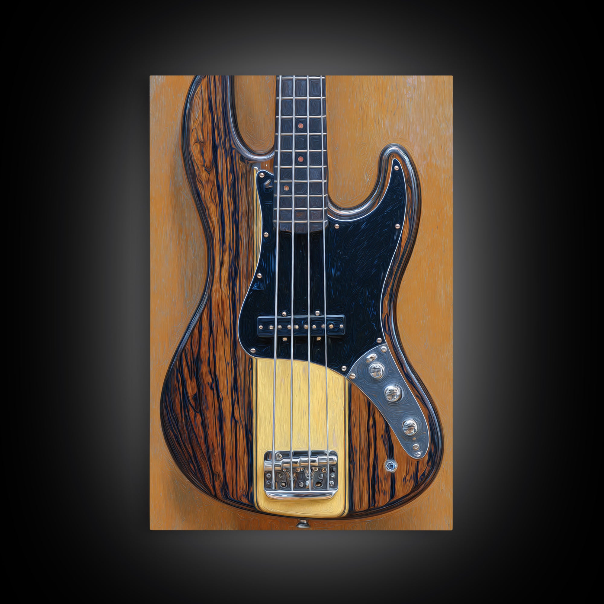 Bass Guitar Closeup Framed Canvas Print, Music Studio Art, Scripture Wall Art, Studio Decor, Fine Art, Rhythm, Travel Wall Art, MSA-2x3-93