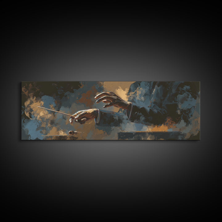 Orchestra Conductor Hands Canvas Print, Music Studio Art, Music Lover, Studio Decor, Fine Art, Rhythm, Minimalist Decor, MSA-3x1-36