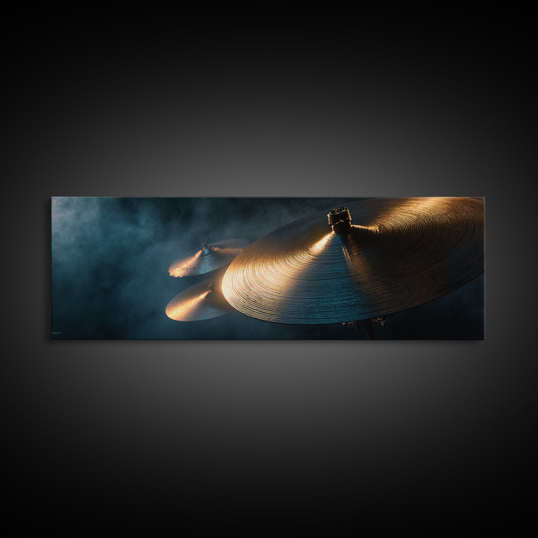 Gold Cymbal Closeup Canvas Print, Music Studio Art, Gallery Decor, Studio Decor, Fine Art, Rhythm, Contemporary Art, Wall Art, MSA-3x1-40