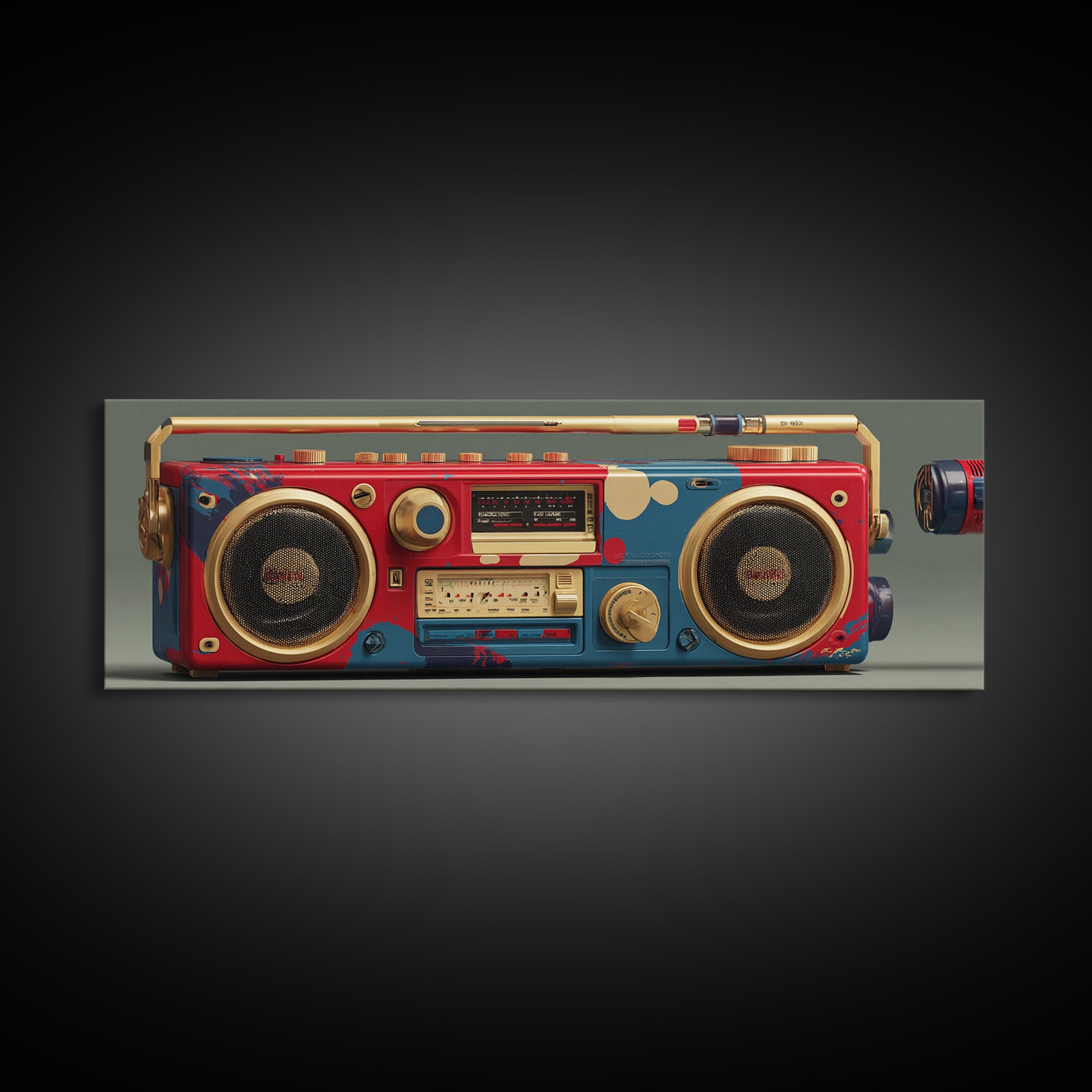 Hip Hop Boombox Framed Canvas Print, Music Studio Art, Man Cave Decor, Studio Decor, Fine Art, Rhythm, Fine Art Print, MSA-3x1-57