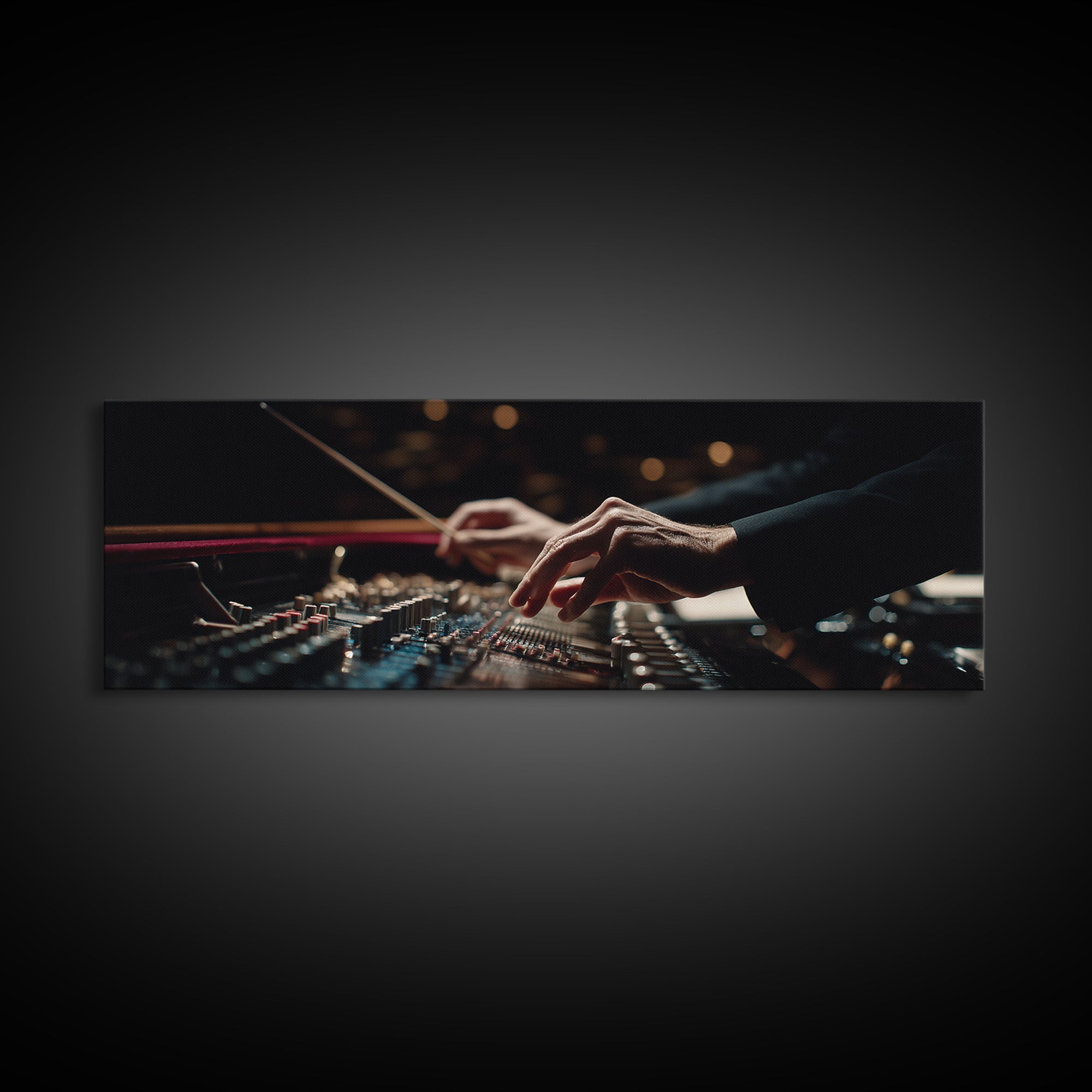 Orchestra Conductor Hands Framed Canvas Print, Music Studio Art, Boho Decor, Studio Decor, Fine Art, Rhythm, Printable Wall Art, MSA-3x1-60