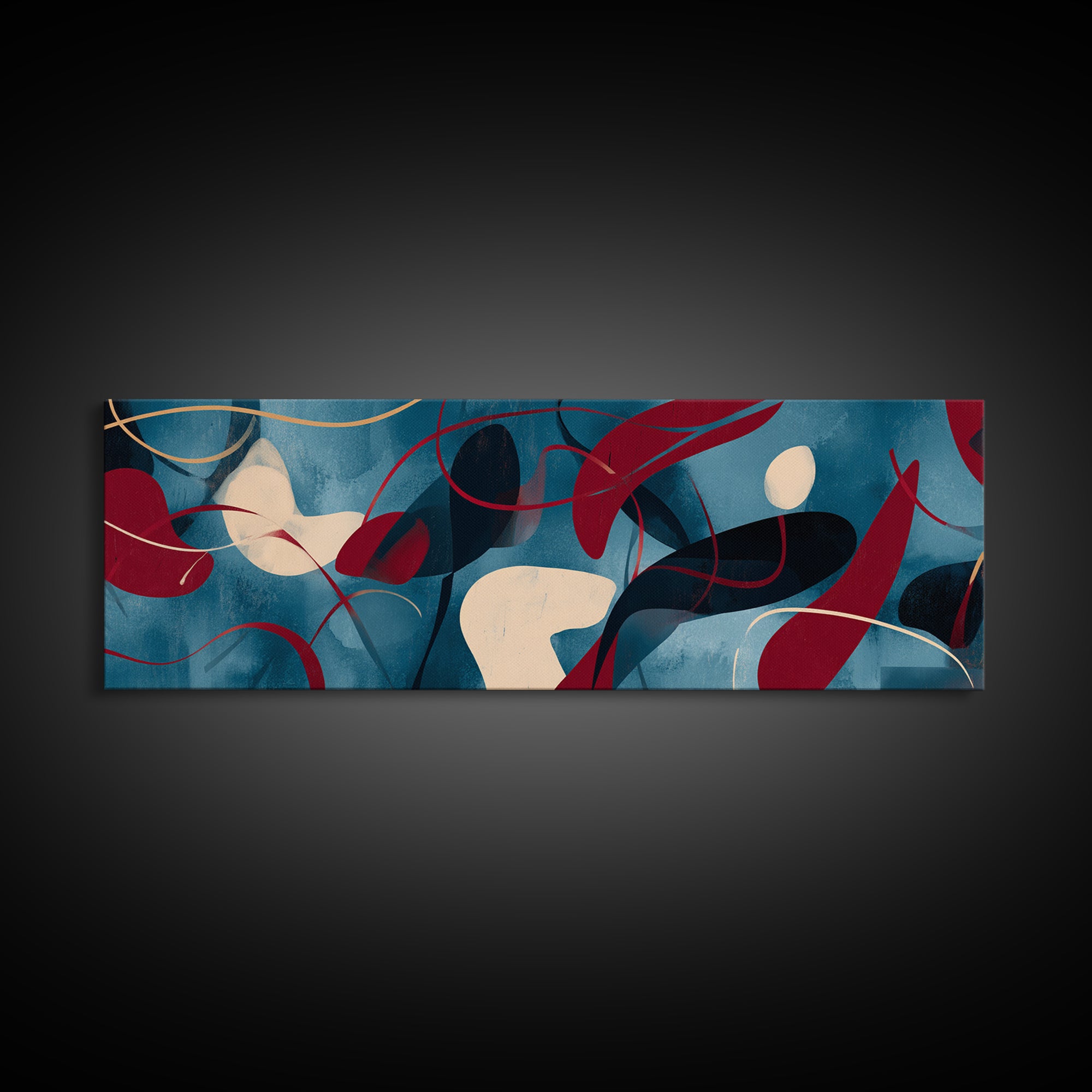 Abstract Rhythm Lines Like Painted Music Framed Canvas Print, Music Studio Art, Room Decor, Studio Decor, Abstract Art, Rhythm, MSA-3x1-63