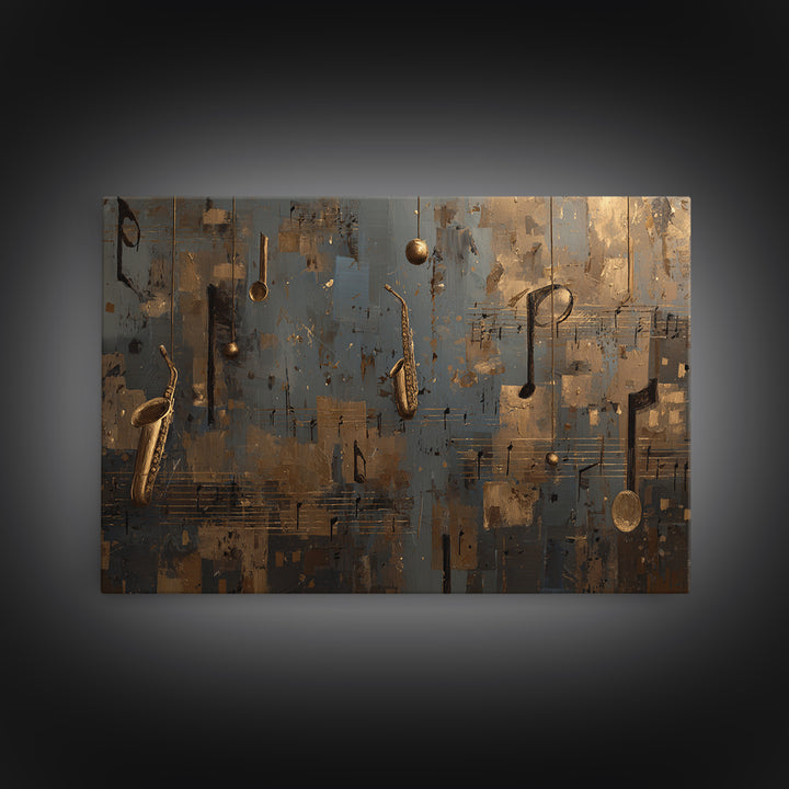 Musical Notes as Abstract Floating Shapes Without Canvas Print, Music Studio Art, Music Wall Art, Studio Decor, Abstract Art, MSA-3x2-16