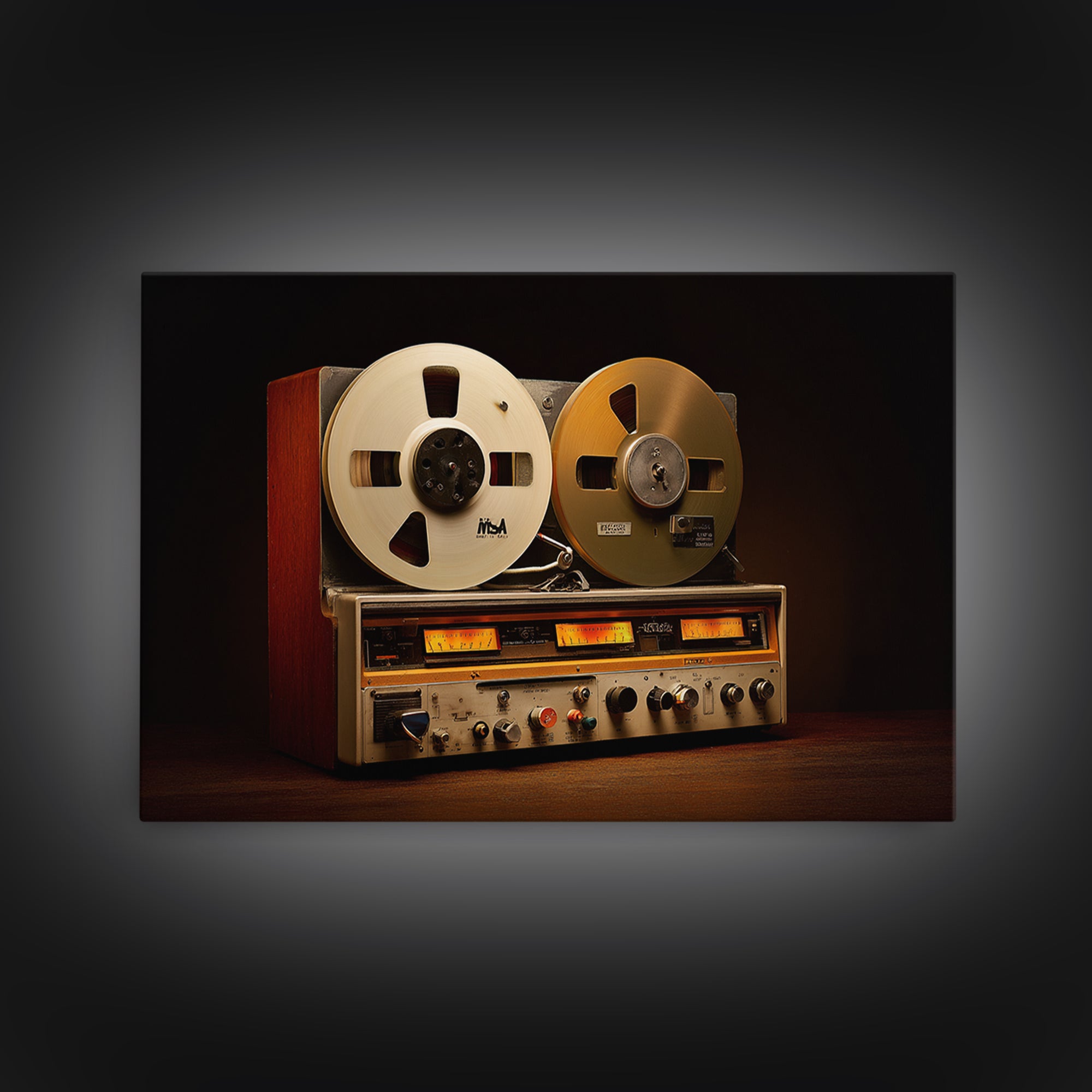 Recording Tape Reel Framed Canvas Print, Music Studio Art, Printable Art, Studio Decor, Rhythm, Music Art, Man Cave Decor, MSA-3x2-18
