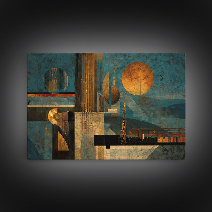 Album Cover Abstract Grid Canvas Print, Music Studio Art, Custom Painting, Studio Decor, Abstract Art, Rhythm, Man Cave Decor, MSA-3x2-22