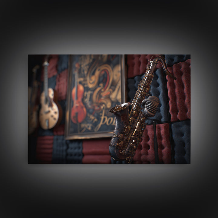 Soundproof Foam Pattern Transformed into Art Framed Canvas Print, Music Studio Art, Painting from Photo, Studio Decor, Rhythm, MSA-3x2-23