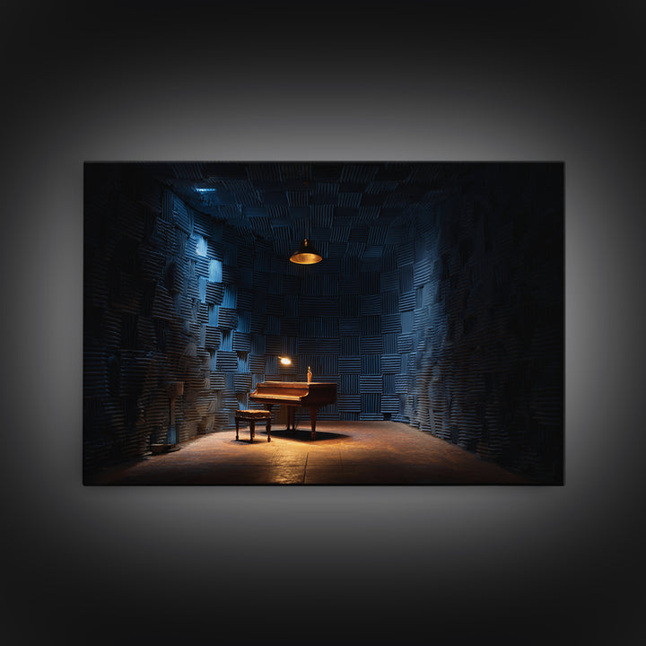 Soundproof Foam Pattern Transformed into Art Framed Canvas Print, Music Studio Art, Room Decor, Studio Decor, Oil Painting, MSA-3x2-47