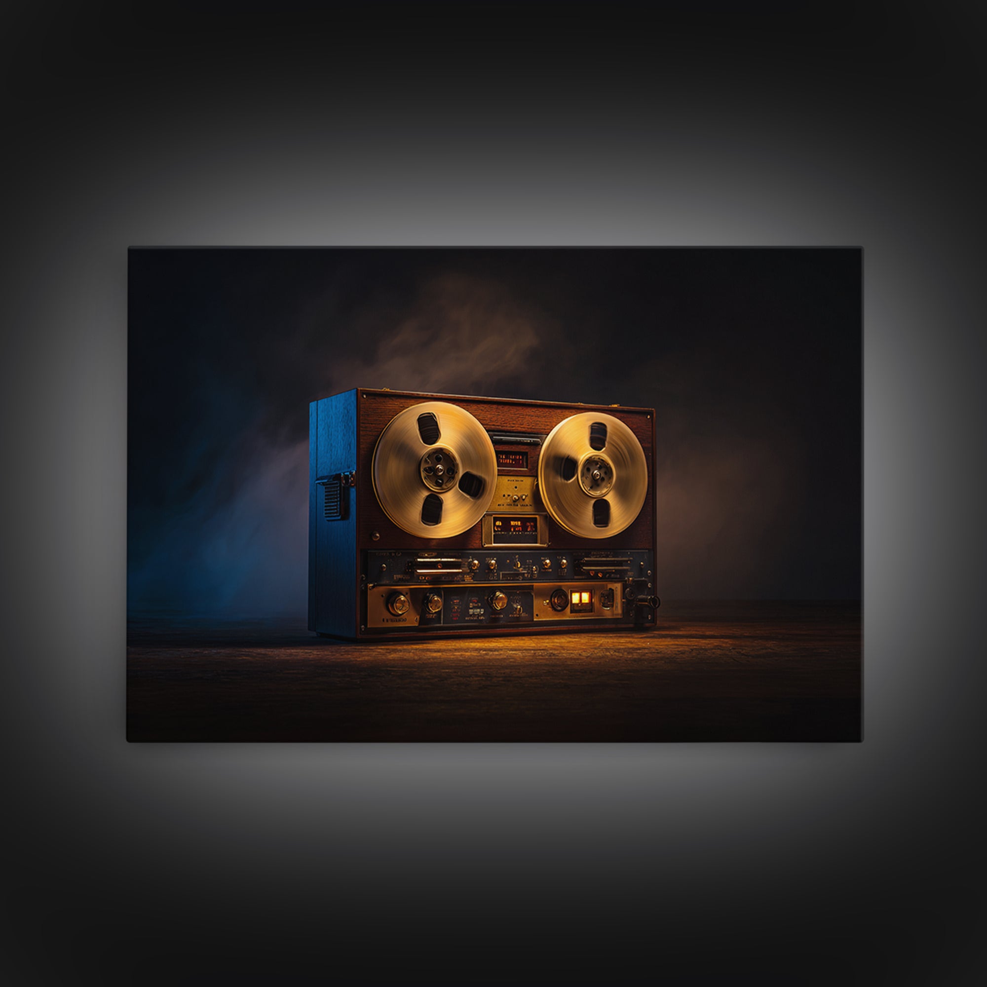 Recording Tape Reel Framed Canvas Print, Music Studio Art, Commission Painting, Studio Decor, Fine Art, Rhythm, Neutral Decor, MSA-3x2-90