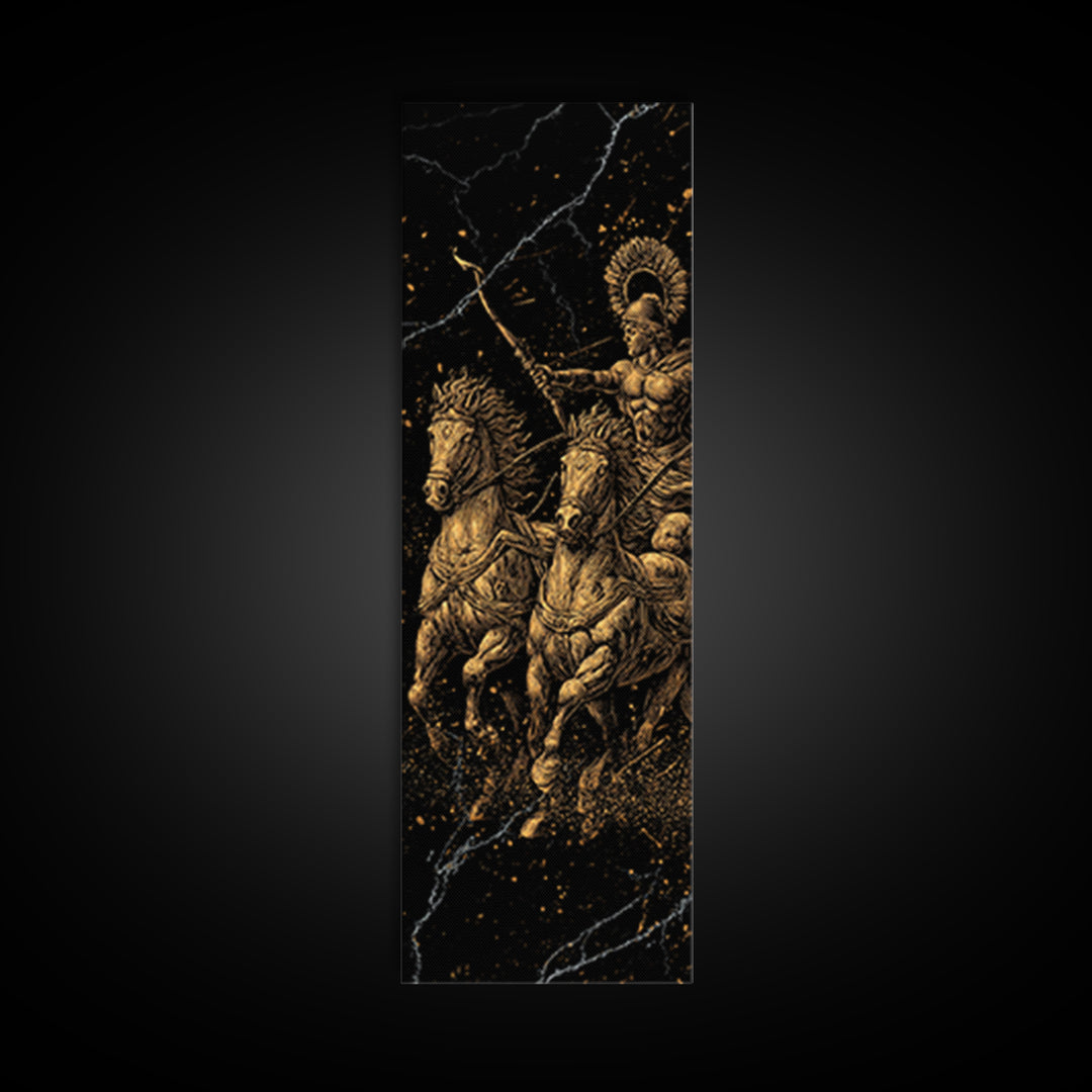 Roman Chariot - Roman Arena Art, Wood Framed Art, Gold Canvas Art, Canvas Art, Canvas Painting, Gold Canvas Wall Art, Manly Decor