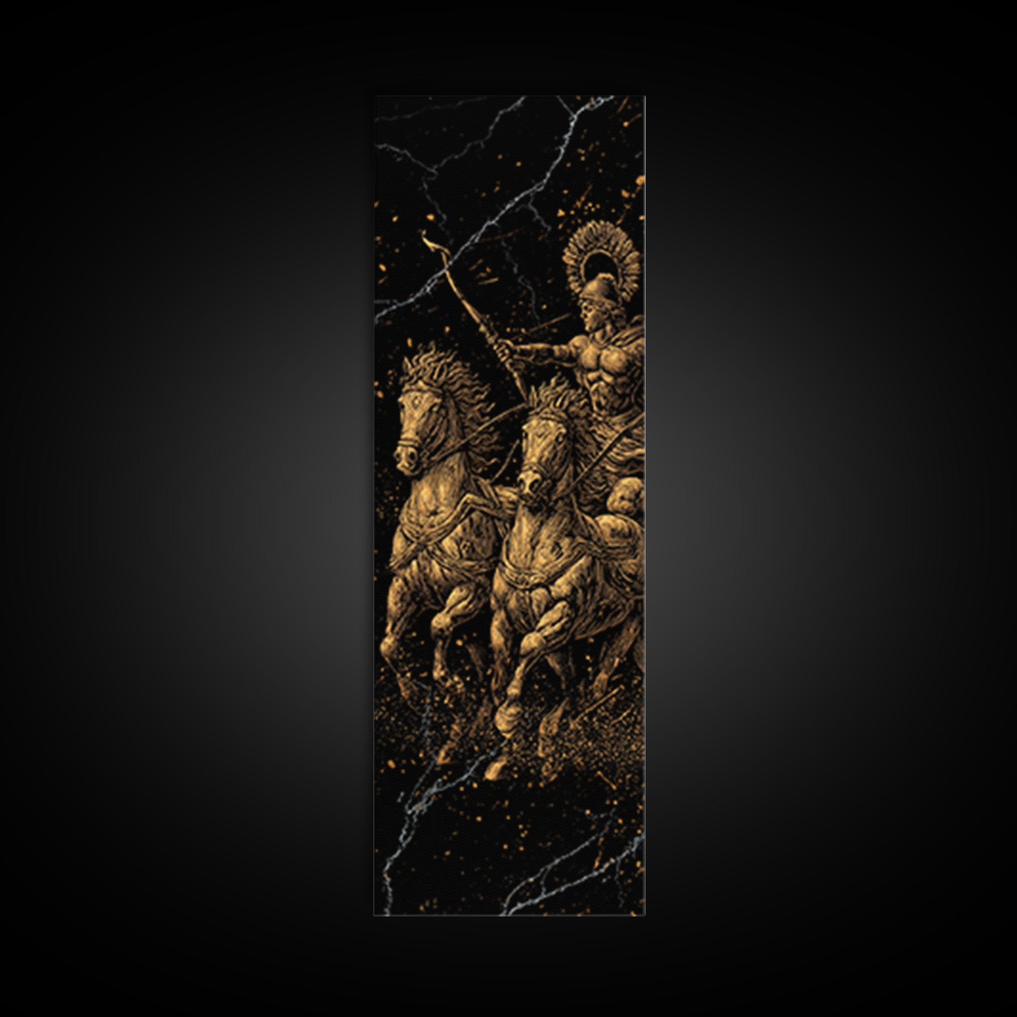Roman Chariot - Roman Arena Art, Wood Framed Art, Gold Canvas Art, Canvas Art, Canvas Painting, Gold Canvas Wall Art, Manly Decor