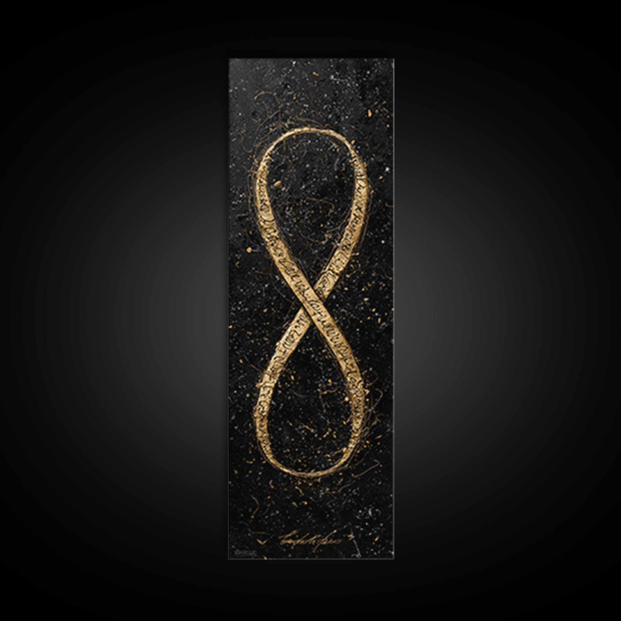Golden Infinity Symbol - Gold Canvas Wall Art - Wood Framed Art, Man Cave Decor, Infinite Symbol Painting, Gold Painting Art