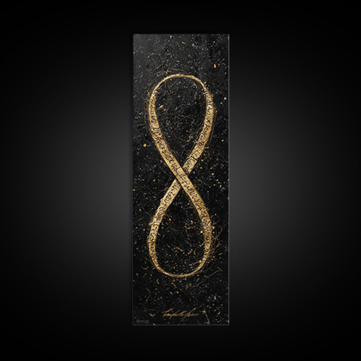 Golden Infinity Symbol - Gold Canvas Wall Art - Wood Framed Art, Man Cave Decor, Infinite Symbol Painting, Gold Painting Art