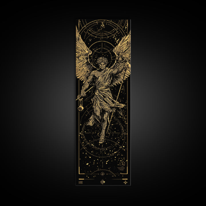 Gold Canvas Print, Astraeus Titan Of Stars Wall Art, Mythical Constellation Decor, Real Wood Frame