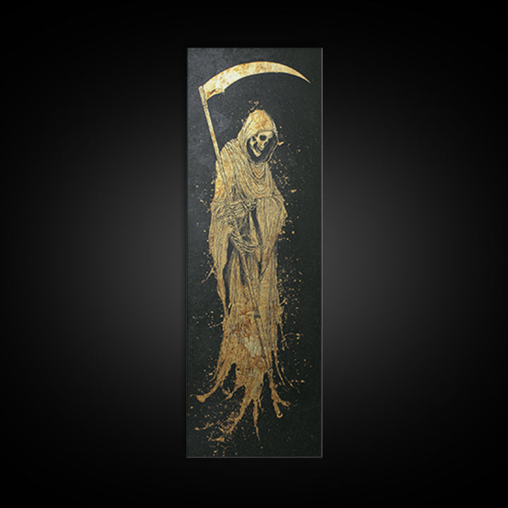 Thanatos Gold Canvas Art, Greek God Of Death Canvas Print, Underworld Wall Decor, Real Wood Framed Mythology Artwork