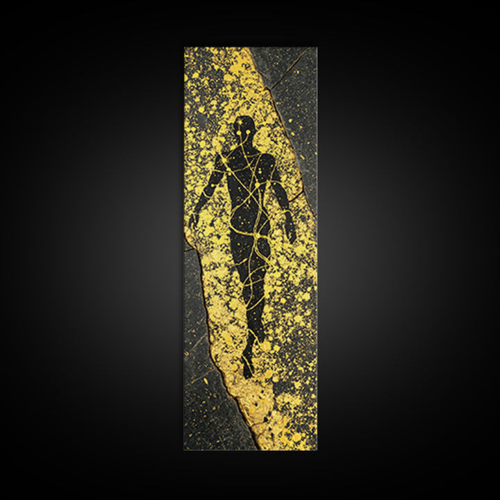 Uranus Greek God Gold Canvas Art, Primordial Sky Deity Wall Print, Mythology Starry Night Artwork, Real Wood Framed Canvas Print