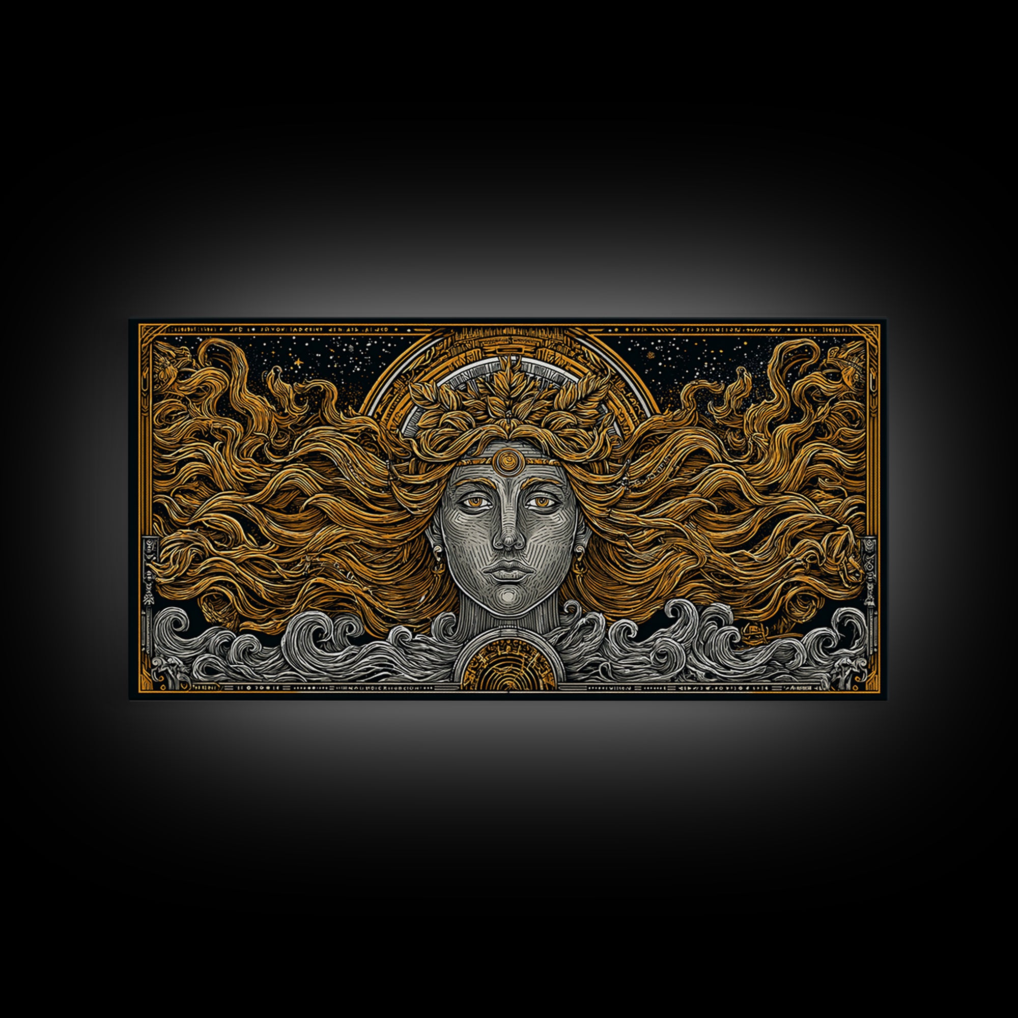 Helen of Troy Gold Canvas Art, Legendary Greek Beauty, Elegant Mythology Wall Decor, Timeless Classical Home Wall Artwork