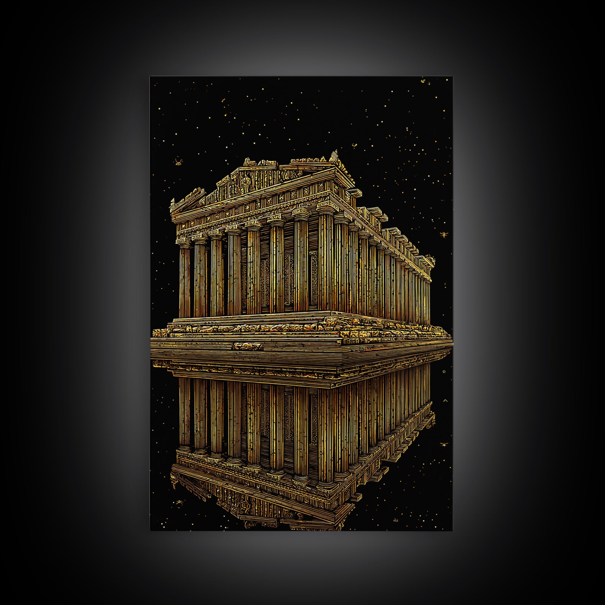 The Parthenon of Stars – Reflections of an Ancient Empire, Canvas Art, Canvas Gold Print, Canvas Wall Art, Man Cave Decor