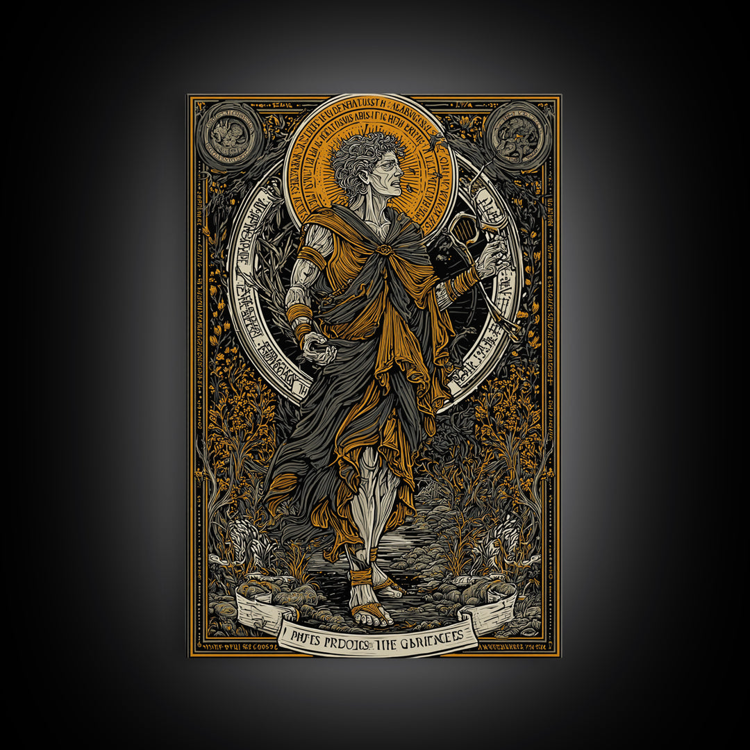 Hera Goddess On Throne With Sun Halo, Mythology Canvas Gold Canvas Print, Regal Greek Goddess Art, Real Wood Frame