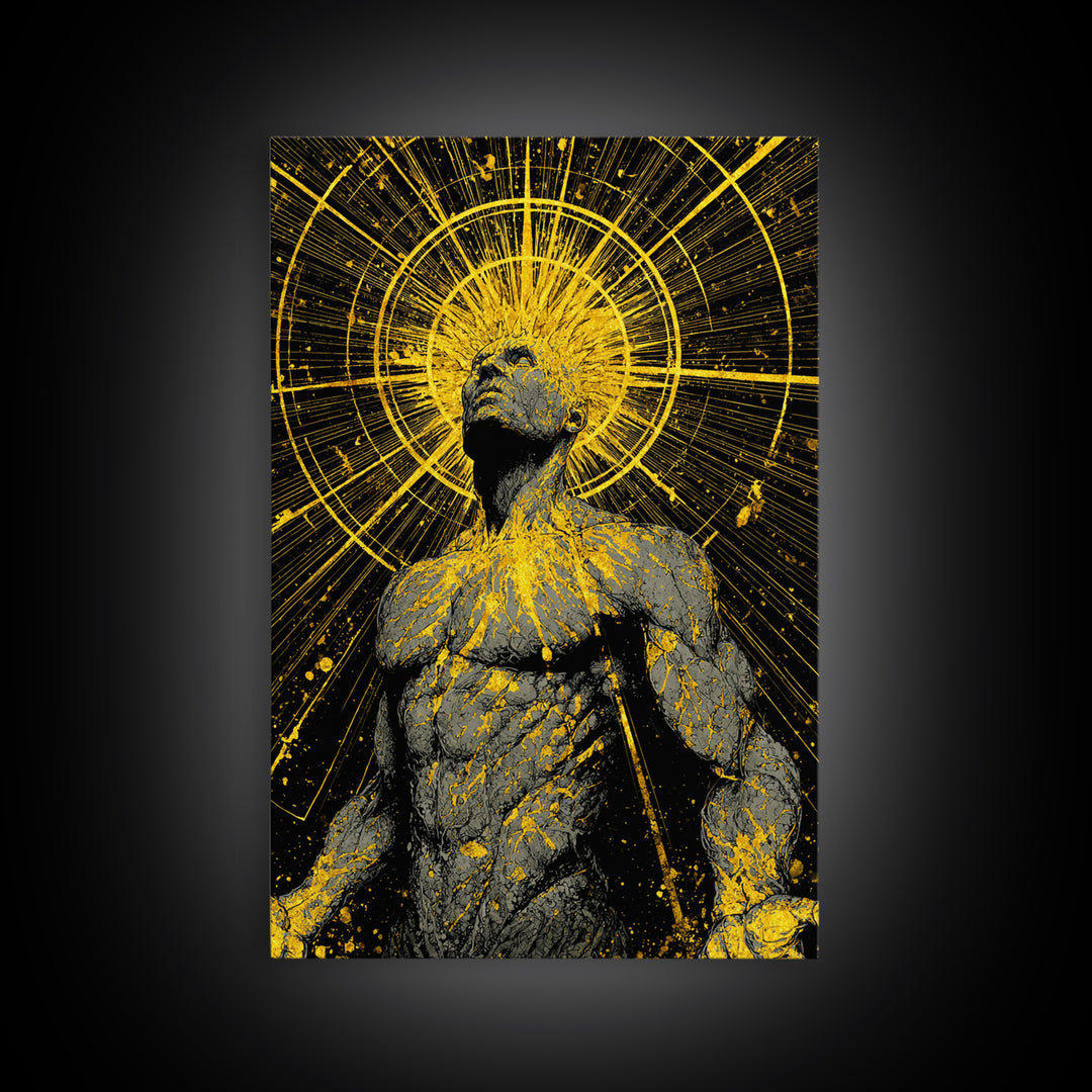 Ancient Greek Goddess Hera Mosaic, Mythology Throne Canvas Gold Art, Timeless Goddess Wall Print, Real Wood Frame