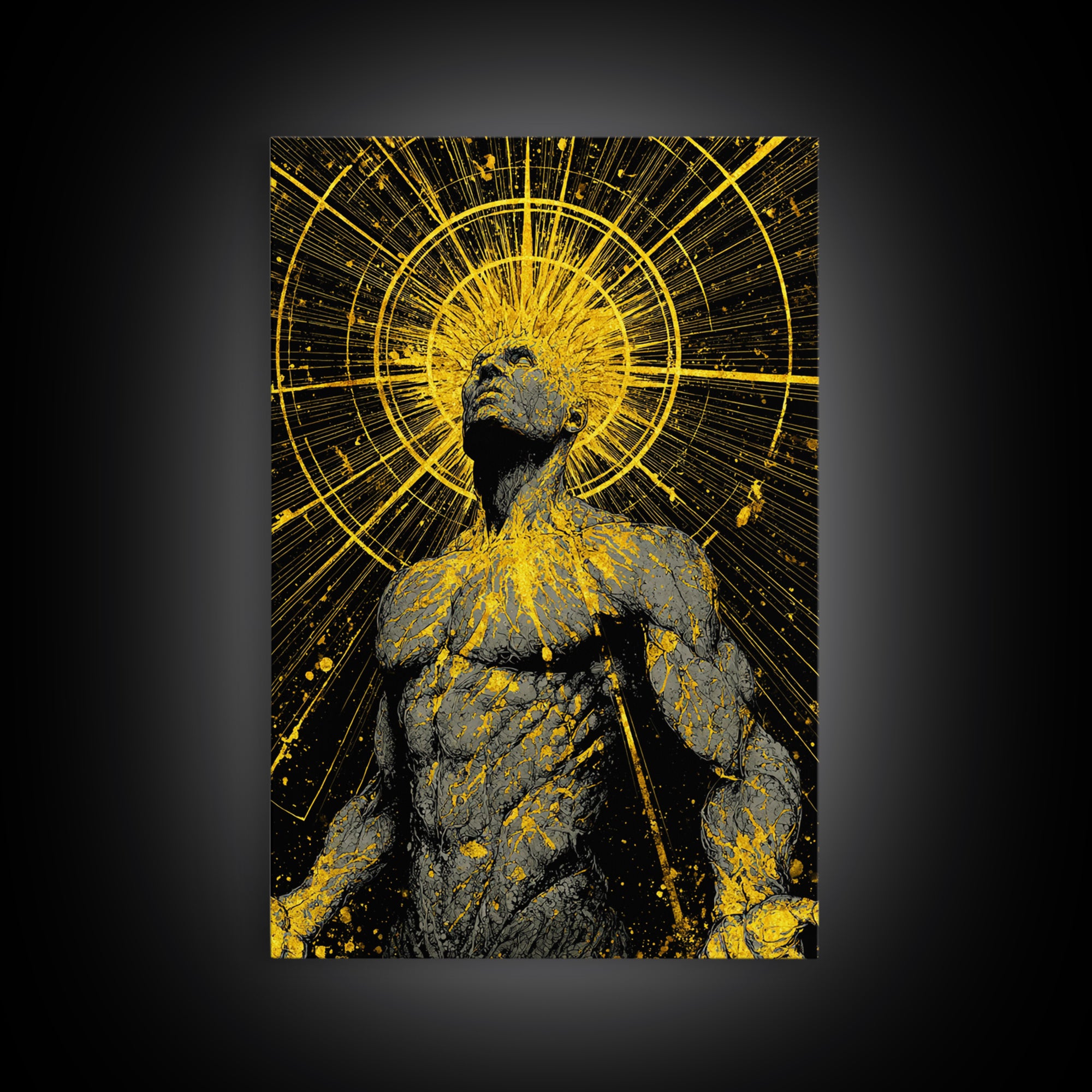 Ancient Greek Goddess Hera Mosaic, Mythology Throne Canvas Gold Art, Timeless Goddess Wall Print, Real Wood Frame