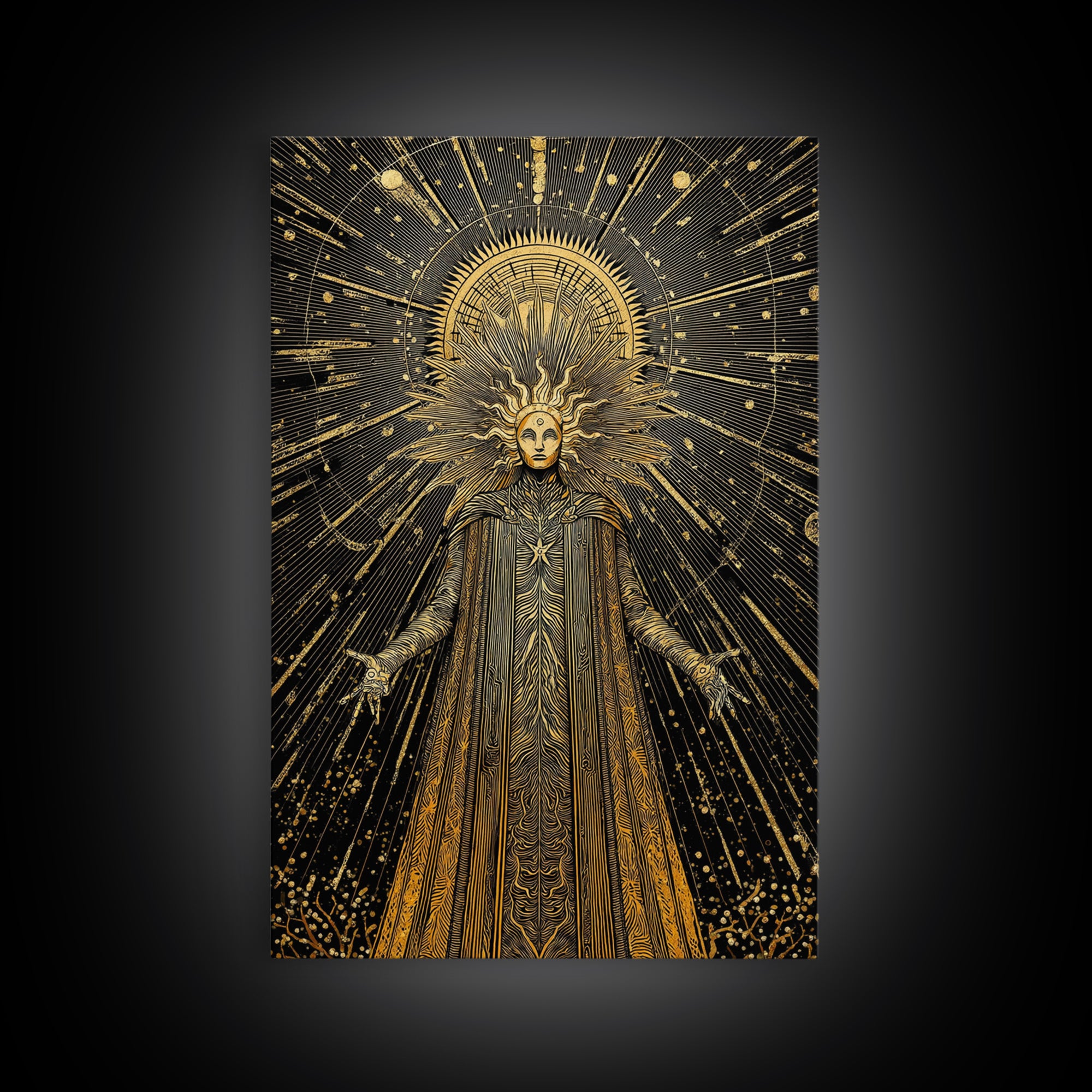 Queen Hera With Crown And Lions, Regal Mythology Goddess, Canvas Gold Canvas Print, Greek Art Wall Decor, Real Wood Frame