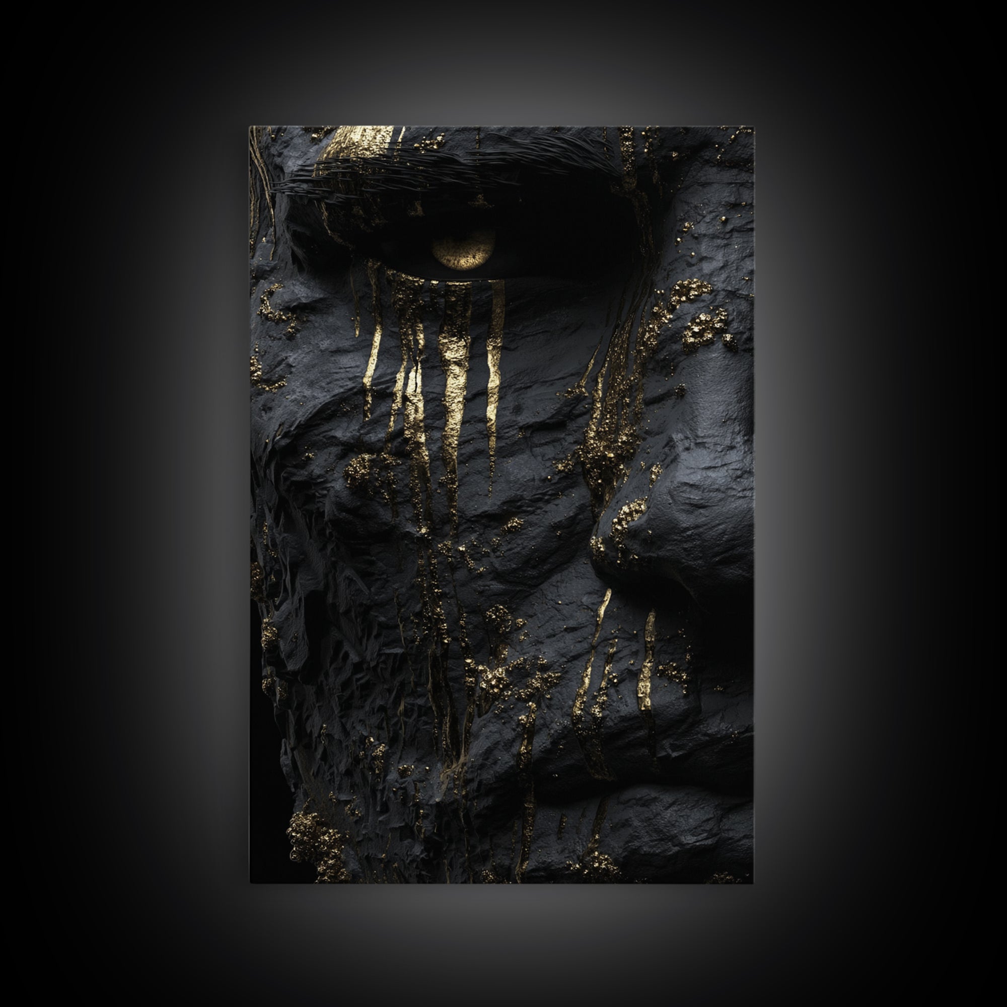 Viking God Odin Canvas Gold Art, Norse Mythology Inspired Canvas Print, Real Wood Frame, Powerful Nordic Warrior Wall Decor