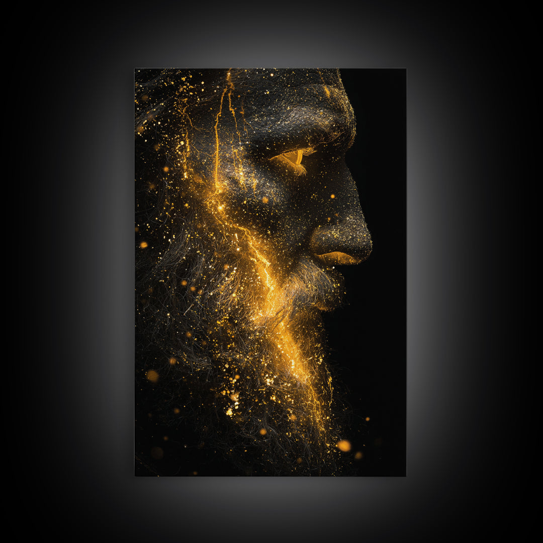 Augustus Caesar Canvas Gold Canvas Print, Classical Roman Wall Art, Regal Historical Decor, Myth Inspired Artwork, Wood Frame
