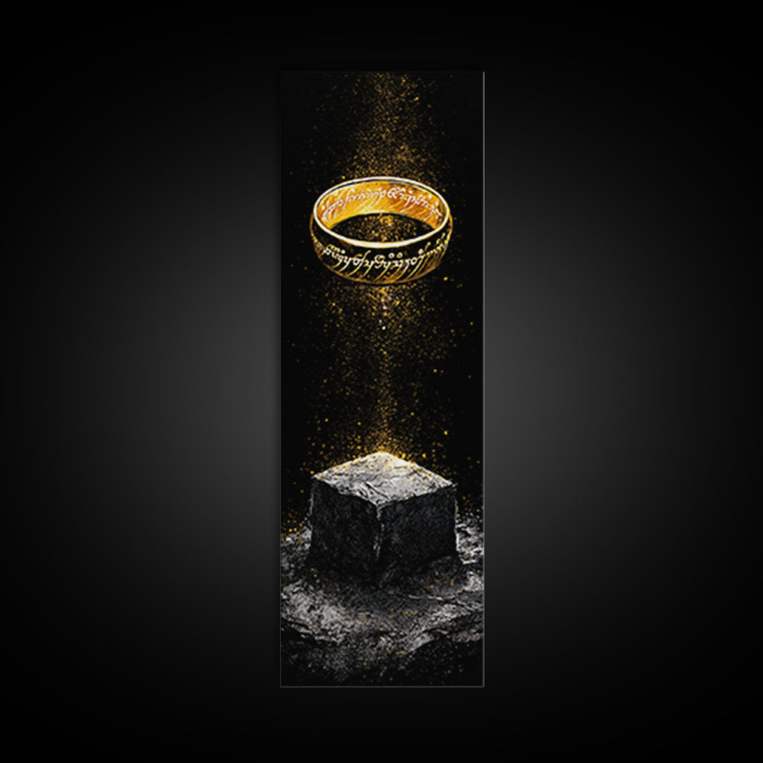 Odin’s Ring Norse Symbol Canvas Gold Art Canvas Art, Nordic Mythology Wall Decor for Man Cave, with authentic wood frame