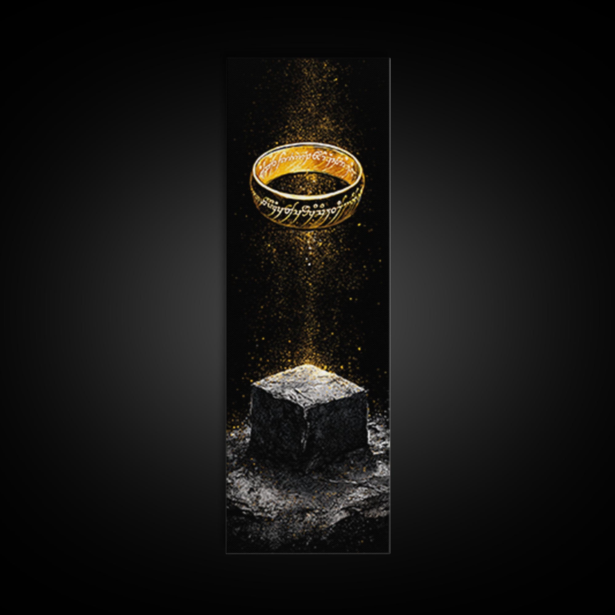 Odin’s Ring Norse Symbol Canvas Gold Art Canvas Art, Nordic Mythology Wall Decor for Man Cave, with authentic wood frame
