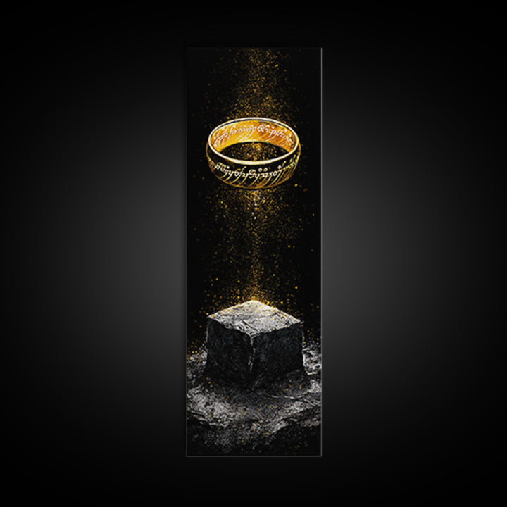 Odin’s Ring Norse Symbol Canvas Gold Art Canvas Art, Nordic Mythology Wall Decor for Man Cave, with authentic wood frame