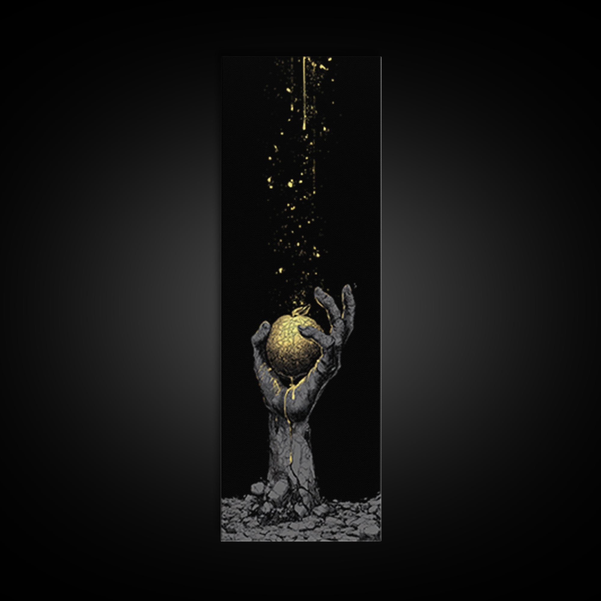 Golden Apple of Idunn Canvas Gold Art Canvas Art, Norse Mythology Viking Decor for Dad Gift or Office, in real wood frame