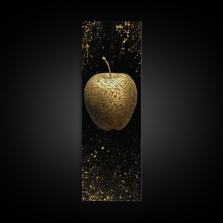 Golden Apple of Idunn Canvas Gold Art Canvas Art, Norse Mythology Wall Decor, Viking Man Cave or Office Art in natural wood frame