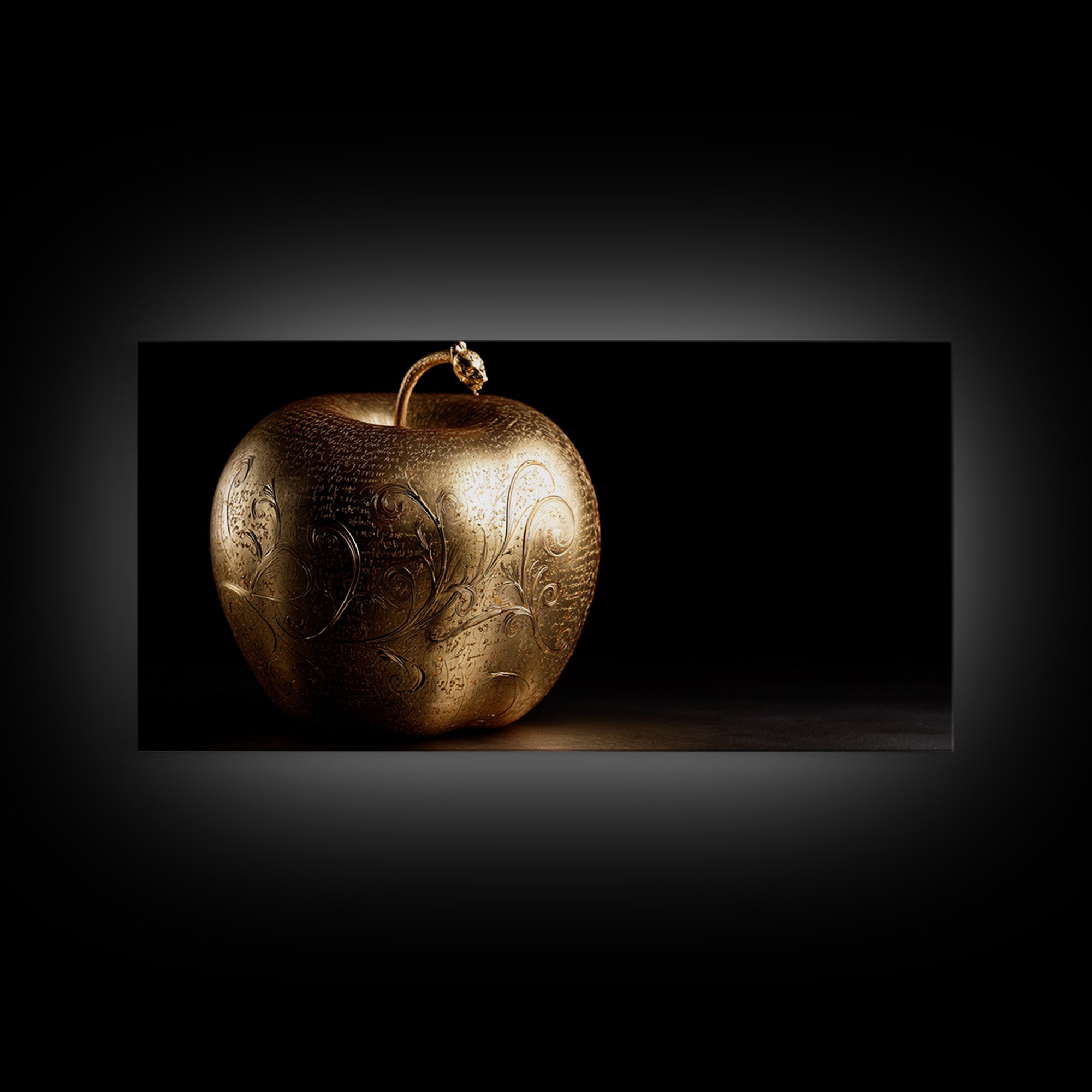 Golden Apple of Idunn Canvas Gold Art, Norse Mythology Canvas Art, Viking Wall Decor with real wood frame, unique man cave gift