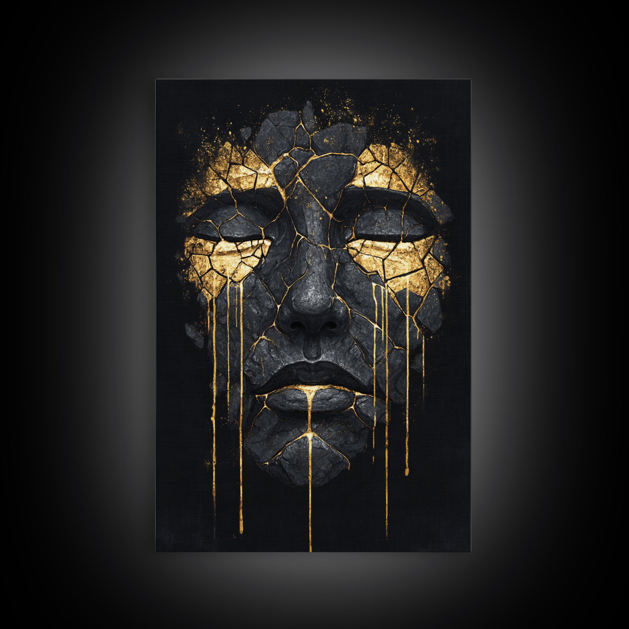 Canvas Gold Art Canvas Art of Yggdrasil | Norse World Tree Artwork in a Real Wood Frame | Viking Decor for Study, Man Cave, or Office
