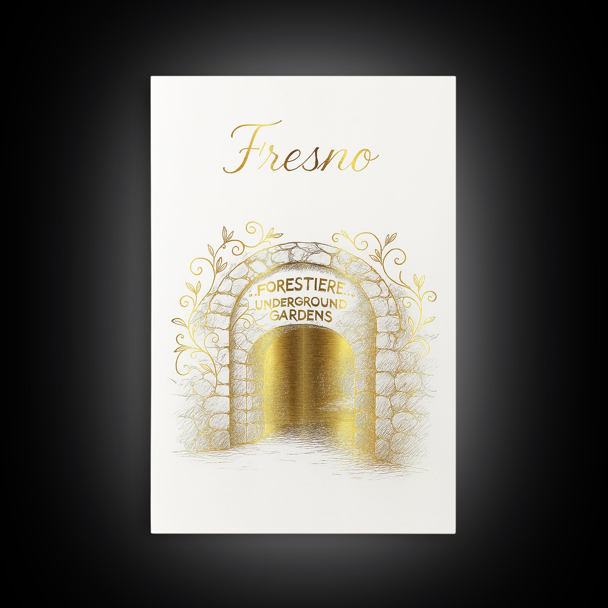 Fresno Travel Poster, Framed Canvas Print, Gold Outline Poster Art, Fresno Poster Print, Mid Century Wall Art, Gift For Travelers