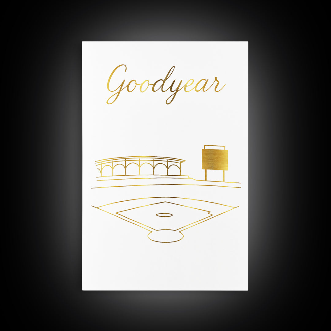 Goodyear Travel Poster, Framed Canvas Print, Clean Sketch Wall Art, Goodyear City Art, Vintage Travel Art, Vintage City Art, Wall Art