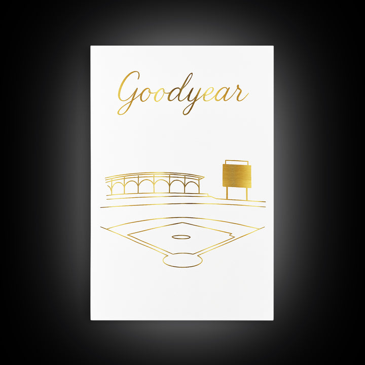 Goodyear Travel Poster, Framed Canvas Print, Clean Sketch Wall Art, Goodyear City Art, Vintage Travel Art, Vintage City Art, Wall Art