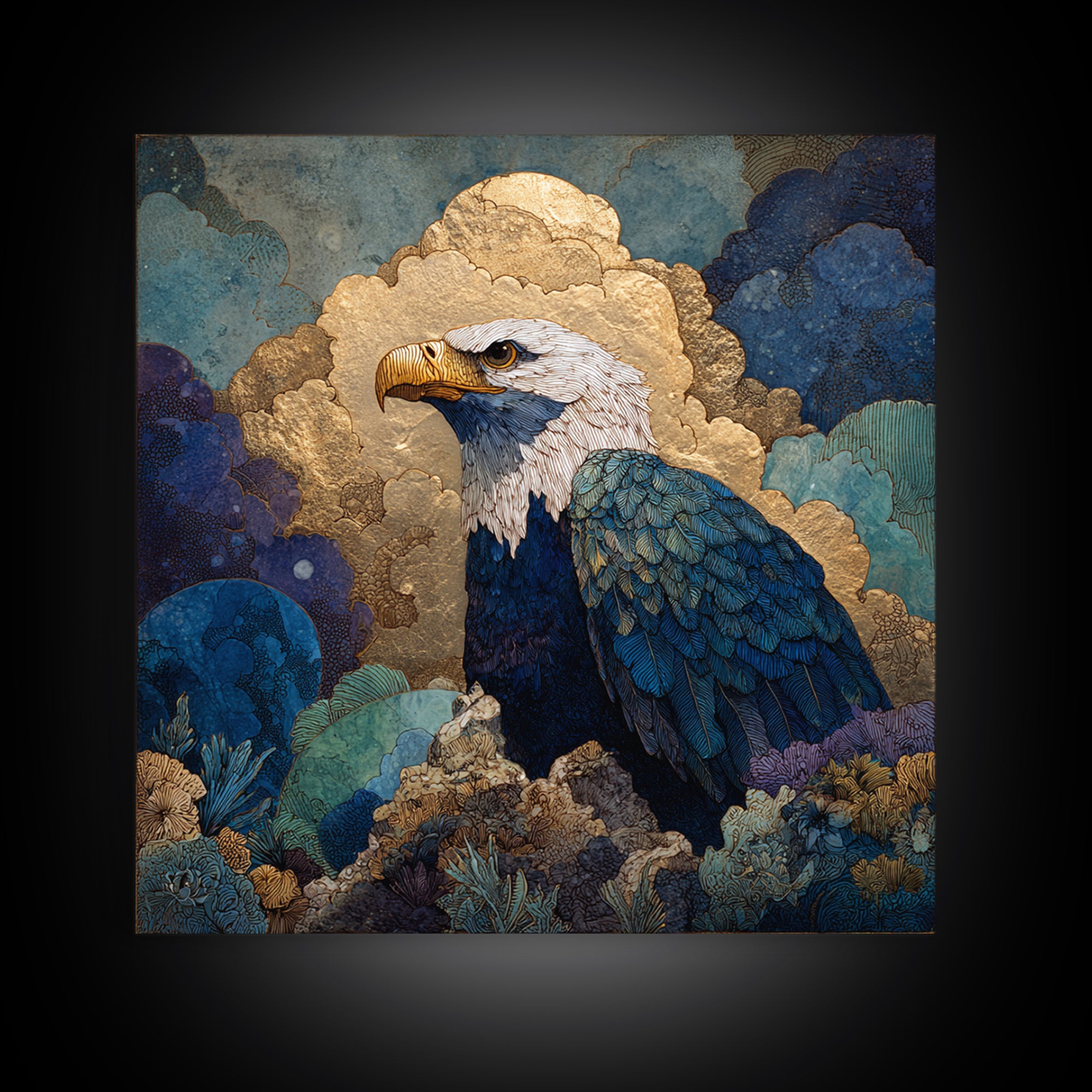 Zeus Eagle and Thundercloud Composition Framed Canvas Print, Mythological Art, Downloadable Art, Living Room Decor, Legend, MYT-1x1-71