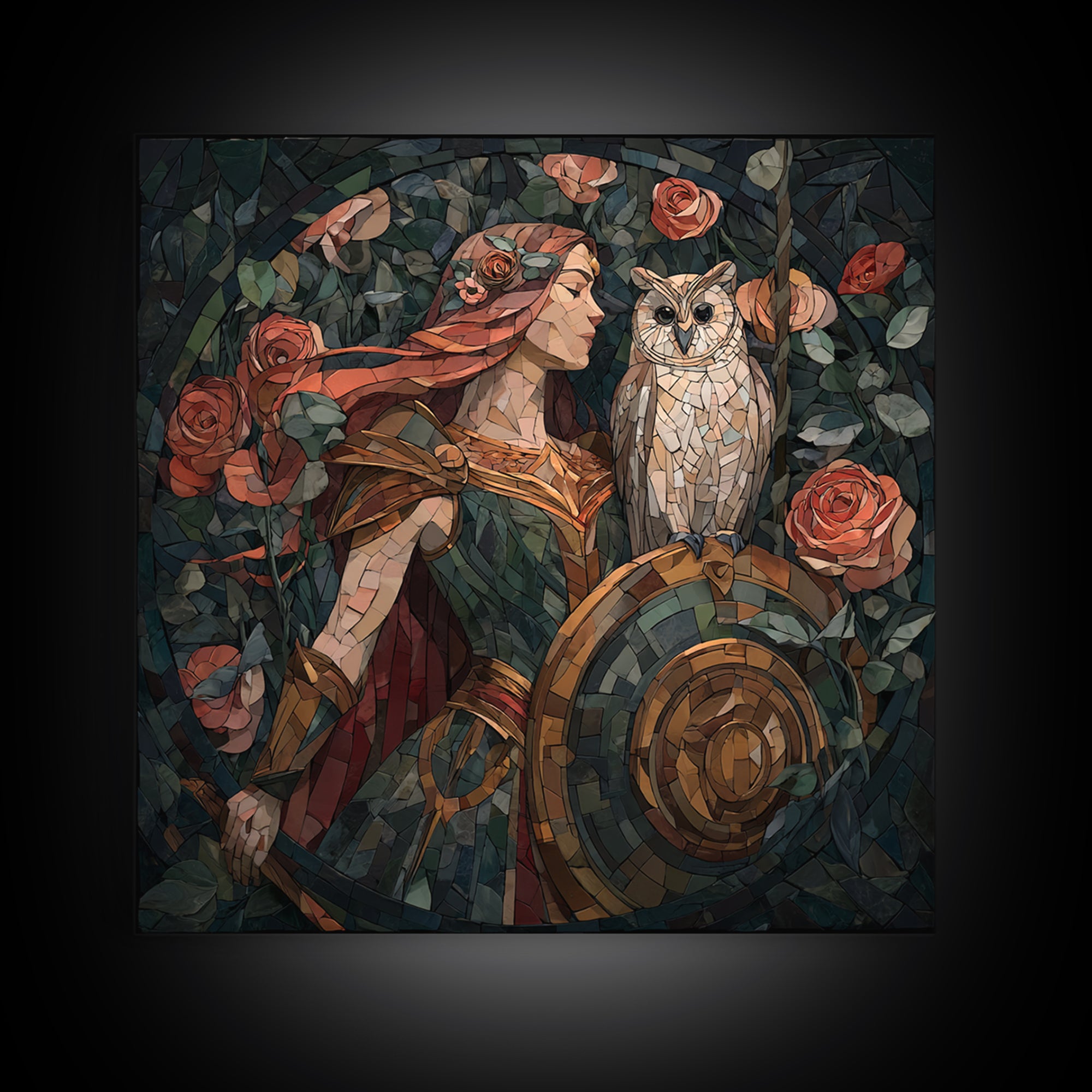Athena Warrior Woman Canvas Print, Mythological Art, Statement Artwork, Living Room Decor, Fine Art, Legend, Wall Decor, MYT-1x1-98