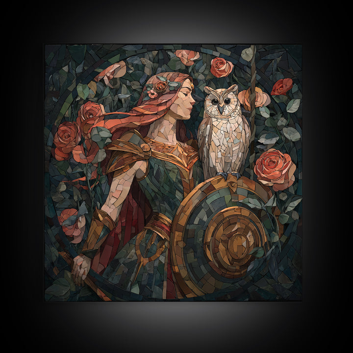 Athena Warrior Woman Canvas Print, Mythological Art, Statement Artwork, Living Room Decor, Fine Art, Legend, Wall Decor, MYT-1x1-98