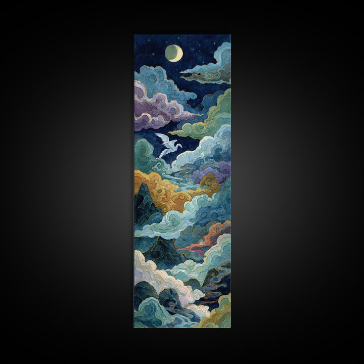 Pegasus Flying Above Cloud Kingdom Canvas Print, Mythological Art, Artwork, Living Room Decor, Legend, Gallery Wall Art, MYT-1x3-81